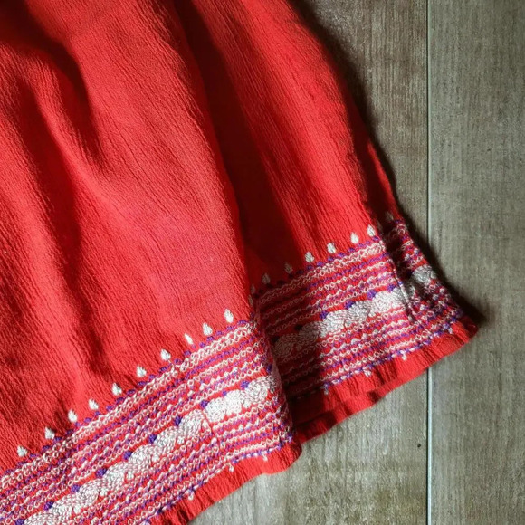 Old Navy Women's Red Embroidered Casual Cotton Skirt Size Large - Picture 14 of 15